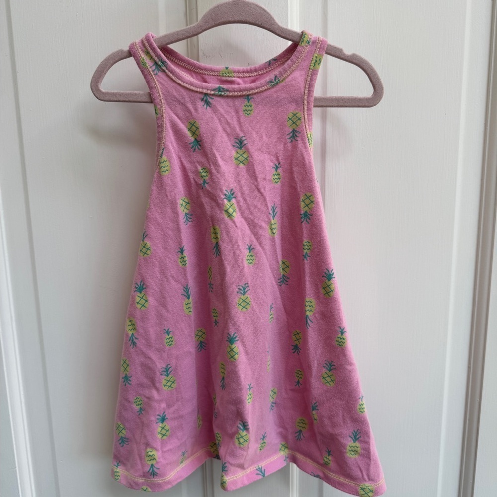 Cat & Jack 2t Girls Pink And Green Pineapple Summer Tank Top Dress